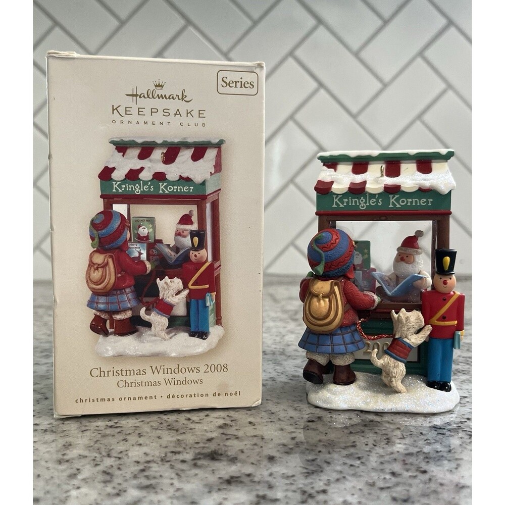 Hallmark Keepsake Christmas Windows 2008 Kringle’s Korner Ornament 6th Series